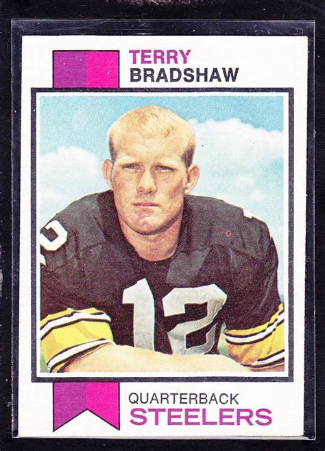 Terry bradshaw card - This is the only recognized rookie card of perennial winner Terry Bradshaw. After being the first pick in the 1970 NFL Draft, Bradshaw got off to a shaky start in the pros. 